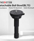 Detachable ball bowl for tripod with precise balance and tilt adjustment.