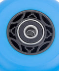 Close-up of blue 76mm 90A Ripsurf Wheel with ABEC9 Bearings for RipStik DLX Caster Board showing bearing detail