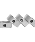 7/8 bore zinc plated shaft collars with set screws in a 4 pack, carbon steel, corrosion resistant, for conveyors and machinery positioning