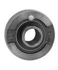 UCC208-24 1-1/2 in set screw round cartridge bearing, single unit, 1.5in ID sealed ball insert in cast iron housing front view