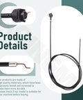 Easily control remote drain plugs from anywhere on the boat with an 8 foot cable, shown coiled with close-up of connectors.