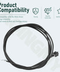 Easily control remote drain plugs from anywhere on the boat with an 8 foot cable, image showing compatible plug cable.