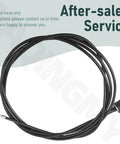 Easily control remote drain plugs from anywhere on the boat with an 8 foot cable, black control cable shown coiled on a white background