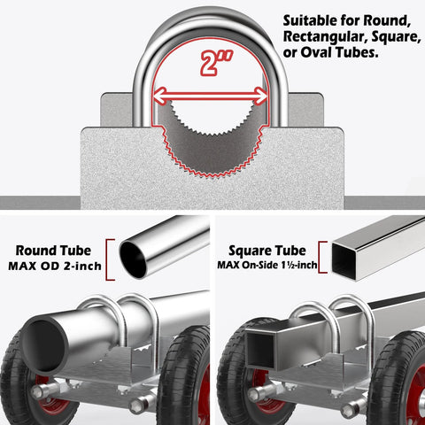 8 Inch Rolling Gate Wheels With Double U Bolts Heavy Duty Gate Rollers And Sliding Gate Carrier for metal tube installation