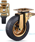 8 Inch Heavy Duty Casters Set Of 4 With 2 Locking Swivel And 2 Non Locking Swivel 3200 Lbs Capacity Large Solid Rubber Wheels