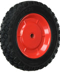 8-Inch Semi-Pneumatic Rubber Tire, Steel Hub with Ball Bearings, Diamond Tread, 1/2-Inch Bore Offset Axle, Black
