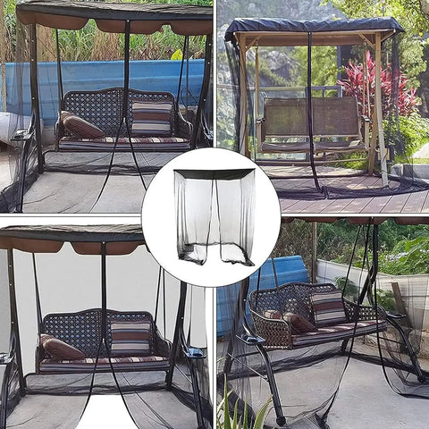 Bug Free Patio Swing Mosquito Netting With Zipper Door And Waterproof Roof For Outdoor Porch Swing 3 Seater 49.2x80.7x80.7 Inches Ultra Fine 1mm Mesh