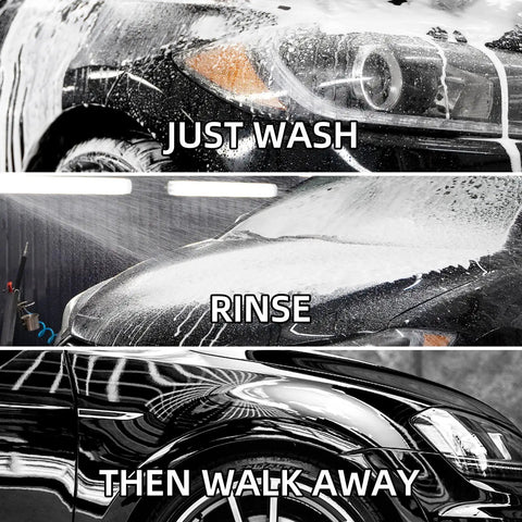 Zero Towel Drying Deionized Water Rinse System For Cars Trucks And Boats Delivers A Smooth Mirror Finish showing wash and rinse process.