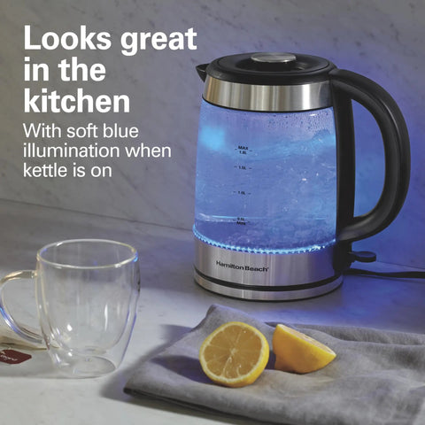 Electric Tea Kettle With 1500 Watts For Fast Boil 1.8 Liter Water Boiler Cordless Serving Auto Shutoff Boil Dry Protection