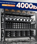Super Beefy 4 Tier Rolling Garage Shelving Rack With Wheels For Heavy Duty Mobile Storage And Multipurpose Home Setup Easy Adjustable Layer Rows with weights and tires