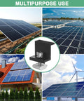 Kickass 12 Pack Solar Panel Z Clips Built Damn Tough With Corrosion Free Anodized Aluminum For Roof Boat Rv And Off Grid Projects No Sweat Install shown with solar panels installed at various angles.