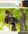 Arborist climbing tree with Pro Grade Arborist Throw Line Kit Bundle With 64L Storage Cube, 15 Oz Throw Weight Bag, 164 Ft Rope
