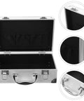 Badass Heavy Duty Aluminum Alloy Tool Box With Reinforced Carry Handle And Secure Latch System For Shop Ready Mechanics And Field Maintenance Portable Storage Case, open view showing black interior.