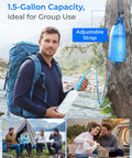Man using Gravity Water Filter Straw For Camping And Backpacking, 5 Stage Filtration With 0.1 Micron Membrane by river