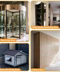 Heavy Duty 4 Inch Hidden Door Hinges Built Like A Tank With Smooth 360 Degree Pivot Rotation For Secret Bookcase Entries And Black Stainless Steel Closet Swings Zero Drama Setup 2 Pack displayed on a modern revolving door image.