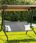Tough As Nails 600D Oxford Swing Seat Cover for Outdoor Porch and Patio Chairs on a garden swing, Gray, 58.2x19.7x19.7.