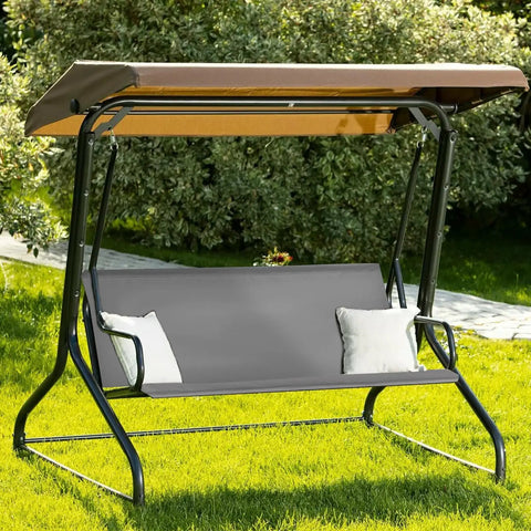 Heavy Duty 600D Oxford Waterproof Swing Seat Cover Replacement For 3 Seater Porch Patio Outdoor Benches Cushions Protection From Rain Sun Fade And Tear Resistant Gray