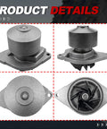 Built To Last Engine Water Pump With Heavy Duty Sealing Gasket 3800984 R5003665AA showing various angles of the durable cast iron pump.