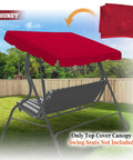 Patio Swing Canopy Replacement Top Cover For 77 By 43 Inch Porch Furniture Burgundy UV Blocking Water Repellent Highlight