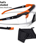 Professional Over The Glasses Safety Glasses With Clear Lens And Anti Fog Scratch Resistant Coating Ansi Z87 Plus Csa Z94 Certified with strap and case