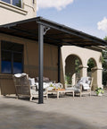 10X12 Outdoor Gazebo For Patio And Deck With Sloped Roof Wall Mounted Tough As Nails Pergola Awnings Weatherproof UV Reflective