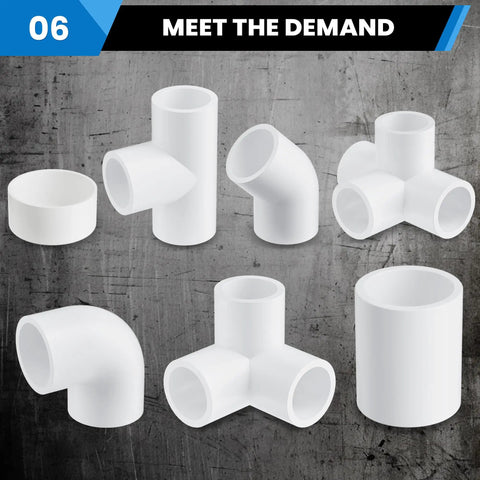 8 Inch Schedule 40 PVC End Cap Fitting 1 Pack Slip Socket Cap for Unthreaded Pipe Closure in various white configurations