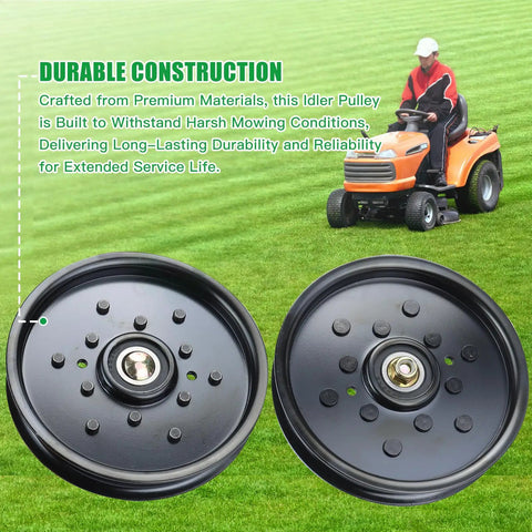 Straight Up Heavy Duty Idler Pulley Replaces AUC16698 And AM106627 For John Deere Zero Turn Mower Deck Parts with premium construction.