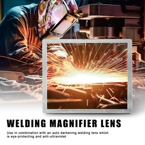 Heavy Duty Polycarbonate Welding Helmet Magnifying Lens 2.0 Diopter Cheater Lens For Sick Clarity Lightweight Design Swaps Right In Fits Every Standard Helmet Like A Charm showing sparks during welding.