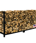 Heavy Duty Steel Firewood Rack For Indoors And Outdoors Built To Last Holds Half Cord Of 24 Inch Logs Raised Lumber Storage
