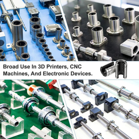 LM12UUOP Open Type Linear Ball Bearings 12mm Bore 21mm OD 2 Pack displayed on a workbench for CNC and 3D printing.