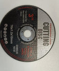 3-inch cutting disc for Cordless Angle Grinder 7000 RPM With 16.8V Battery And 76mm Wheels for cutting tile or steel.