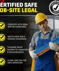 Worker holding Heavy Duty 1 Inch By 6 Foot Polyester Lifting Sling For Rigging, 3200 Lb Vertical, 2 Ply 900 Webbing