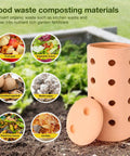 Clay 10 Inch Worm Compost Bin For Outdoor Gardens Turns Kitchen Scraps Into Rich Soil Fast With Perforated Holes Ceramic Worm Farm For Raised Beds And Home Composting System