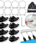 26 Piece Solar Pool Cover Strap Kit With Metal Bands And Beefy Nylon Clips Built Tough For Reel Mounting Handles, includes clips and rings.
