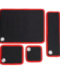 Magnetic Tool Mat 4 Pack Flexible Holds Tools Tight With 40Lb Magnetic Power Keeps Screwdrivers, Wrenches, Bolts Secure On Tilt Or Vibration, Ultimate Workbench Organizer For Garage And Shop, four black mats with red trim