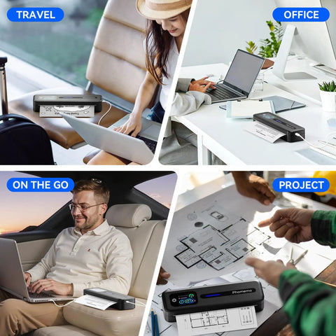 Upgraded Portable Wireless Printer With Touchscreen, Bluetooth Thermal Inkless M832D, Prints 8.5x11 US Letter And A4, travel scenes