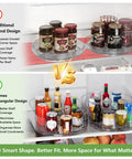Comparison of Clear Rectangular Lazy Susan For Refrigerator Smooth As Butter Turntable Organizer with traditional round design.