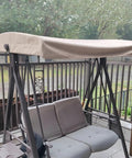 Outdoor Swing Canopy Replacement Cover For 3 Seater Porch Swing Waterproof Top Shade For Patio And Garden Durable Polyester Weatherproof Canopy Awning Size 198x125 Cm 79x49 Inch No Fuss Easy Fit And Fresh Color