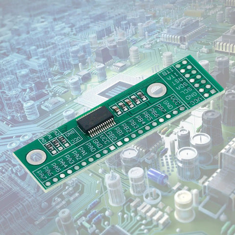 Expandable 16 Bit GPIO Board With I2C For Robotics And Smart Hardware, Cascadable GPIO Expansion Up To 128 Ports on circuit background