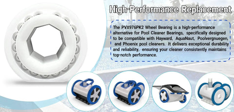 High Performance 316 Stainless Steel Pool Cleaner Wheel Bearings Replacement for 2 4 Wheel Systems, 4 pack, designed for pool robots.