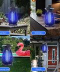 Outdoor Bug Zapper With 4200V High Voltage Insect Killer Waterproof LED Light For Mosquitoes Flies And Gnats in different settings