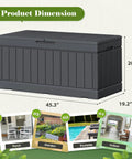 80 Gallon Resin Outdoor Storage Box With Wood Texture Waterproof Deck Box For Patio Cushions And Outdoor Gear Product Dimensions