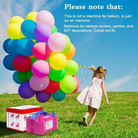 High Speed Electric Balloon Pump And Portable Balloon Blower For No Sweat Party Setup With Slick Plug And Play Action And Rock Solid Performance For Weddings Birthdays And Festivals with colorful balloons.
