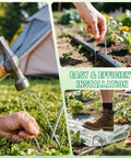 Heavy Duty 12 Inch 8 Gauge Galvanized Landscape Staples, U Shaped Ground Cover Stakes, Pack Of 25, in use in garden settings