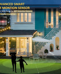 Two Pack Motion Sensor Outdoor Wall Light With Dusk To Dawn Function No Fuss Setup LED Exterior Lantern Fixture Waterproof Wall Sconce In Black Anti Rust Finish illuminating a house exterior.
