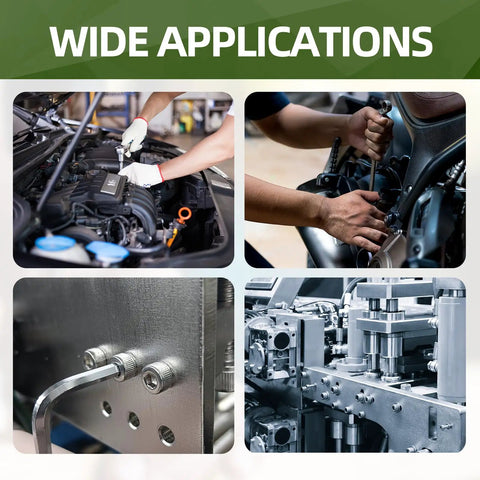 Wide applications of Twenty Piece M8 Hex Socket Head Cap Screws With Allen Wrench Black Oxide Finish in automotive repairs.