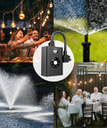 Weatherproof Outdoor Sensor Timer With Dual Grounded Outlets Delivers Zero Fuss Dusk To Dawn Light Control and Seven Quick Countdown Modes in outdoor setting with lighting and water features.