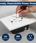 In Wall USB Outlet With Type C And USB A Ports 15 Amp Tamper Resistant Receptacle Charge Up Station With USB C 3A USB A Two Point Four Amp Wall Plate Included White 10 Pack being installed
