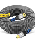 Dope 8K Fiber Optic HDMI Cable 40 Feet Braided Gaming Cord with gold connectors, designed for lossless 48Gbps bandwidth.
