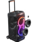 Stage 320 Portable Party Speaker With Telescopic Handle And Wide Wheels For Dope Portable Vibes Pro Sound Futuristic Light Show
